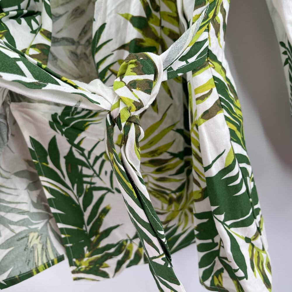NEW ASHLEY STEWART Blouse Size 14 Linen Blend Tropical Coastal Breathable NWOT - Picture 7 of 13